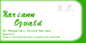 mariann ozvald business card